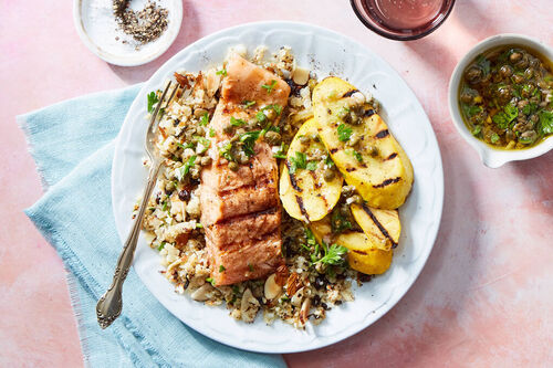 Grilled Salmon & Charred Squash