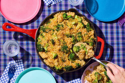 Family Friendly! Cheesy Chicken & Rice Bake