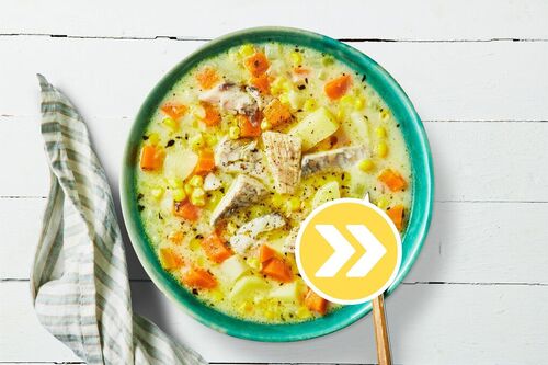 Rustic Barramundi and Bacon Chowder