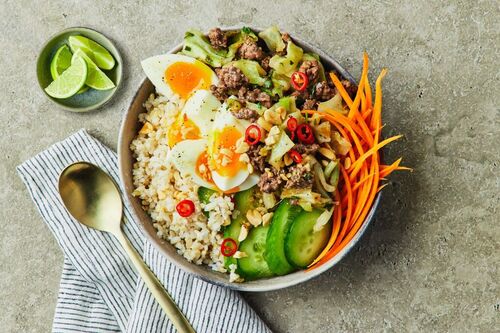 Nutritious Spicy Lamb Rice Bowl