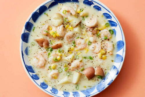 Creamy Shrimp Chowder with Large Shrimp!