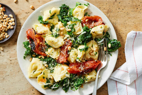 Creamed Kale Butternut Squash Ravioli