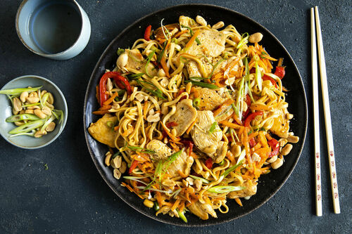 Würzige Hähnchenpfanne mit Vollkorn-Mie