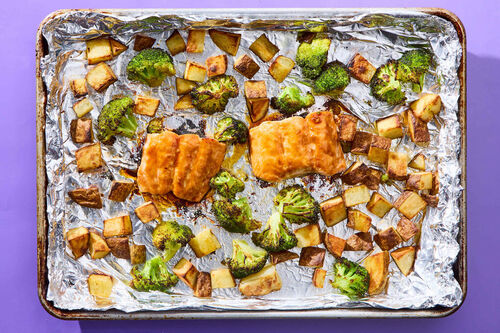 Sheet Pan Honey Mustard Glazed Salmon