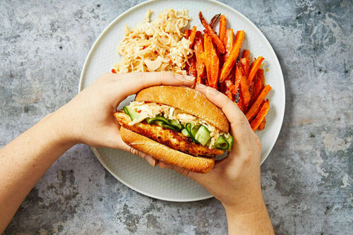 Peri Peri Chicken Burger and Carrot Chips