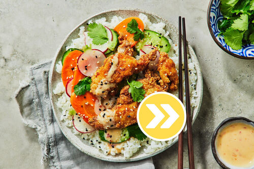 Japanese Fried Chicken and Brown Rice