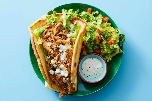 Greek-Inspired Pulled Pork Gyro