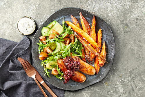 Pork Sausages and Onion 'Jam'