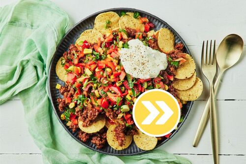 Cheesy Mexican Beef Nachos