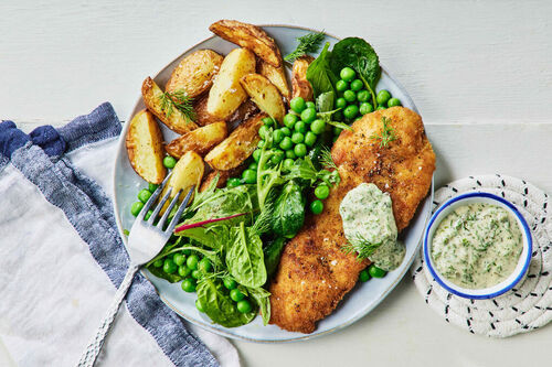 No-Fuss Crumbed Fish and Chips
