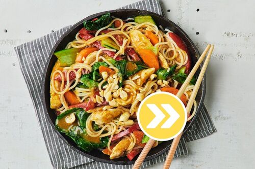 Spicy Chicken and Prawn Noodle Stir-Fry