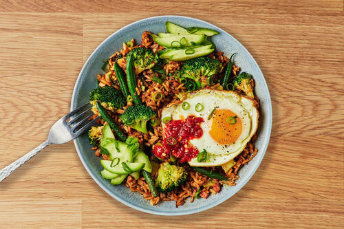 Spicy Bacon and Broccoli Nasi Goreng