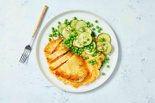 Crispy Chicken Schnitzel and Mash