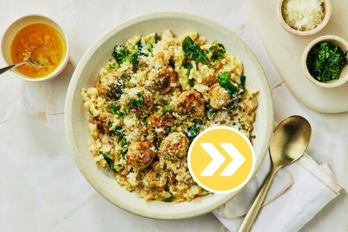 Italian Wedding Pork Meatball Risotto