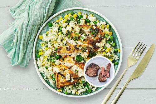 Easy Golden Seared Rump Steaks and Feta