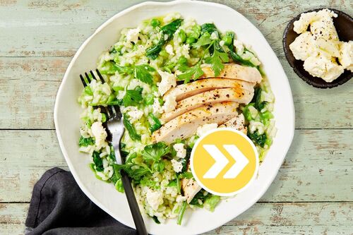 Chicken, Bacon, Pea and Spinach Risotto