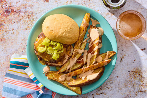 Basque-Style Cheeseburger