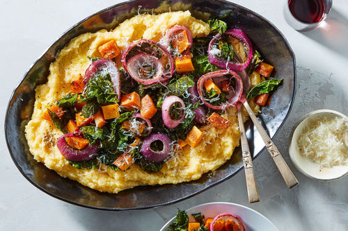 Cheesy Polenta with Roasted Butternut Squash