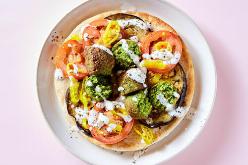 Falafel & Eggplant Sabich-Style Sandwich