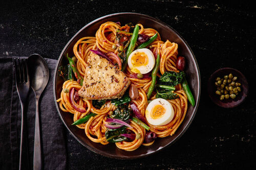 Nicoise-Inspired Bluefin Tuna Spaghetti
