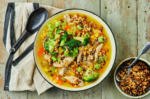 Nutritious Chicken Thigh Rice Soup