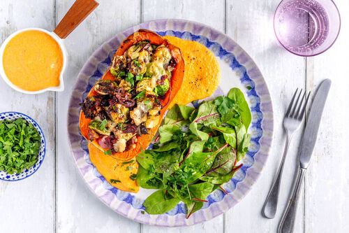 Gefüllter Butternusskürbis