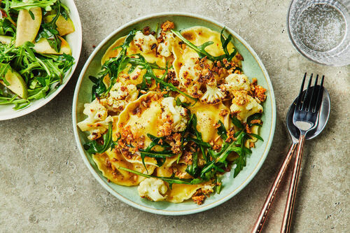 Four Cheese Ravioli and Roast Cauliflower