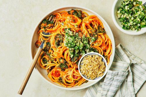 Spicy Charred Capsicum Fettuccine