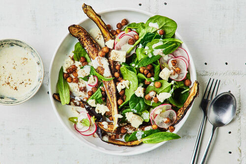 Smoky Eggplant and Crispy Chickpeas
