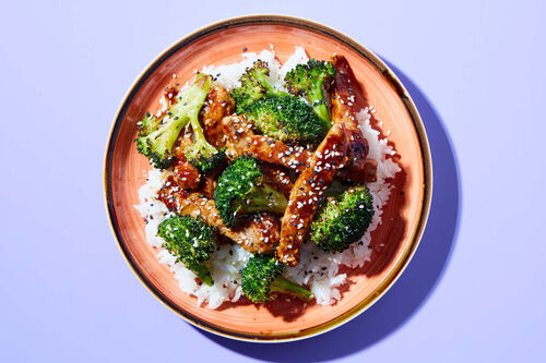 Hoisin-Glazed Chicken & Tamari Broccoli