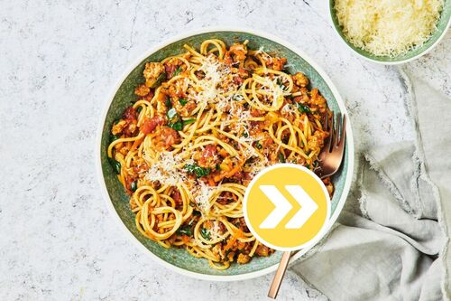 Pork-Veggie Fettuccine Bolognese
