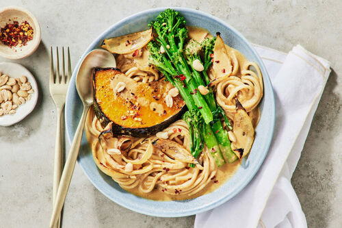 Roast Pumpkin and Creamy Satay Udon