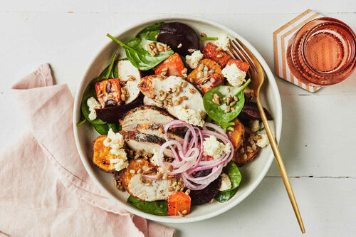 Easy Roast Chicken Breast Root Veggie Salad