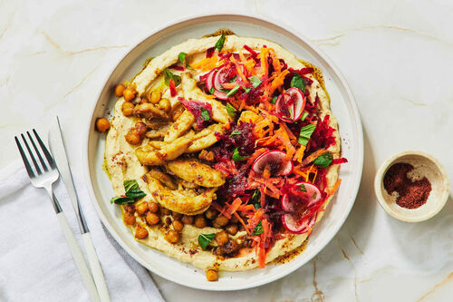 Kofta-Spiced Chicken and Hummus