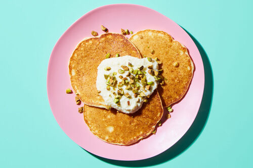 Lemon Pistachio Cannoli Pancakes