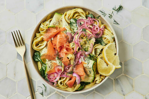 15-Min Creamy Smoked Salmon Fettuccine