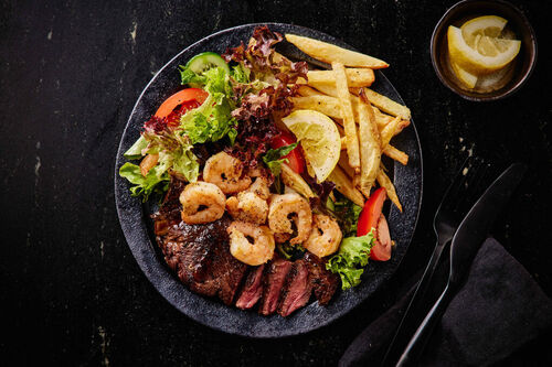 Surf 'n' Turf Prawn and Rump Steak