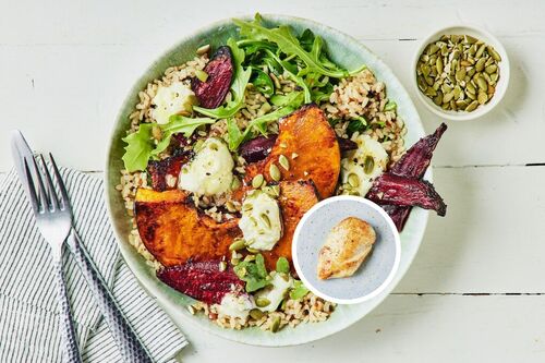 Chicken, Pumpkin and Goat Cheese Salad