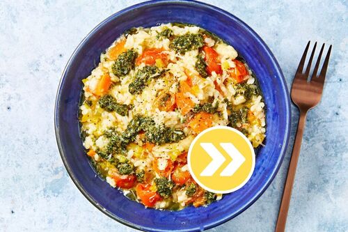 Prawn, Tomato and Pesto Risotto