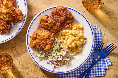 Fried Chicken Breast & Buttermilk Poppy Slaw