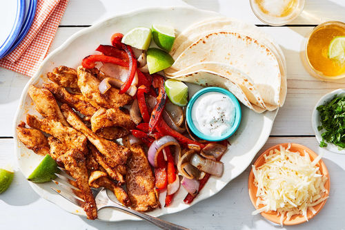 Skillet Salmon Fajitas