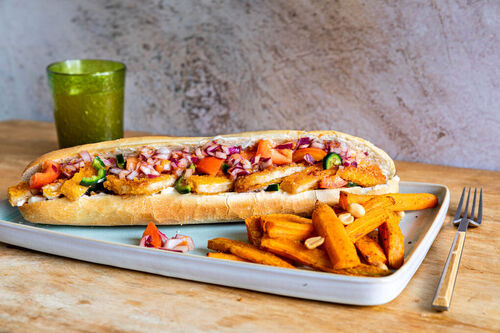 Veganes Schnitzelsandwich