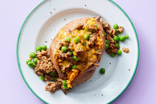 Impossible Cottage Pie Baked Sweet Potato