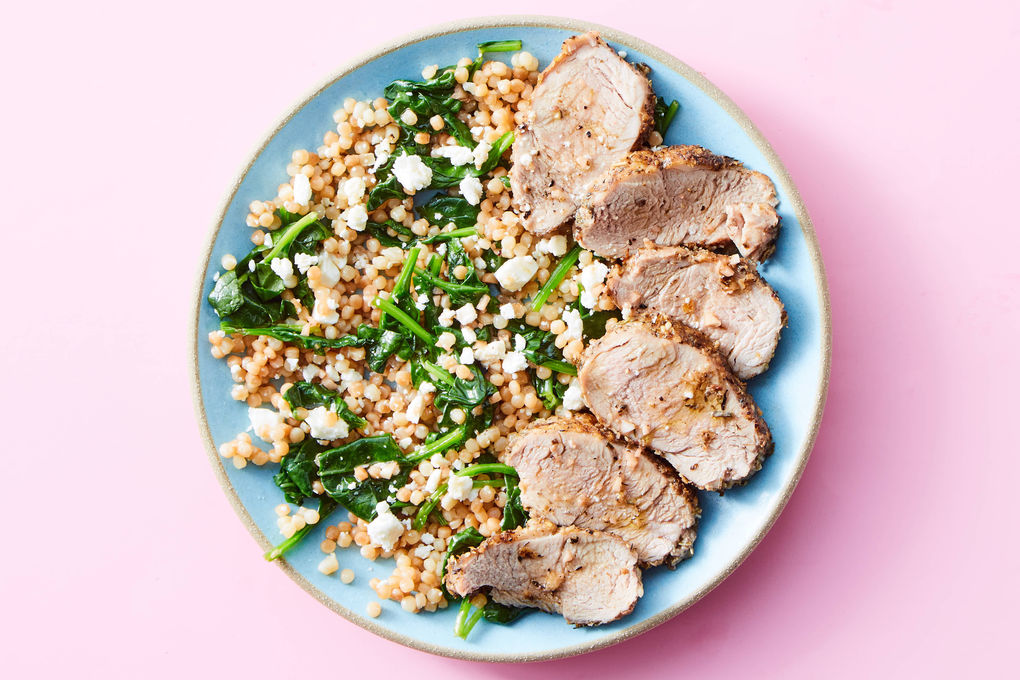 Roasted Pork Loin with Fennel and Herb Couscous