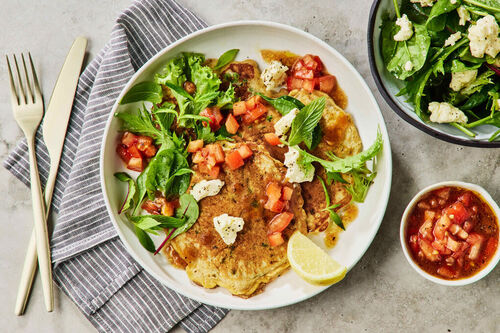 Lemon, Pea and Zucchini Fritters