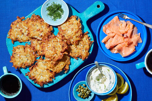 Hanukkah! Everything Bagel Latke Brunch Board