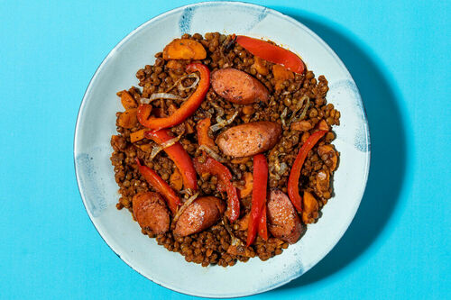 Deftiger Linseneintopf mit Rauchwurst