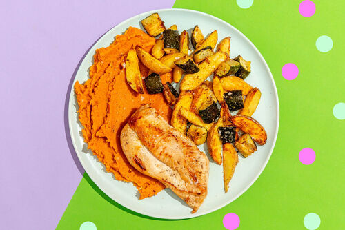 Hähnchen mit würzigem Ofengemüse