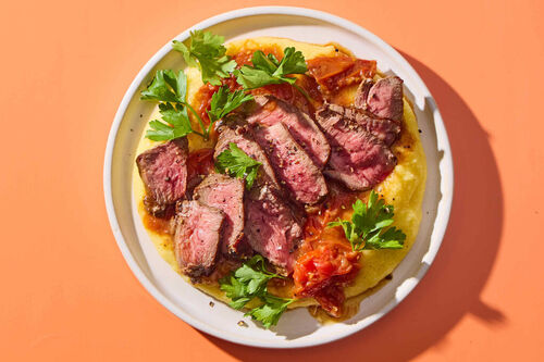 Low-Carb Seared Steak with Creamy Polenta