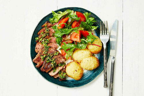 Beef Rump Steaks and Salsa Verde